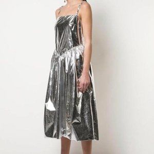SANDY LIANG “Nabo” Metallic Dress in Silver